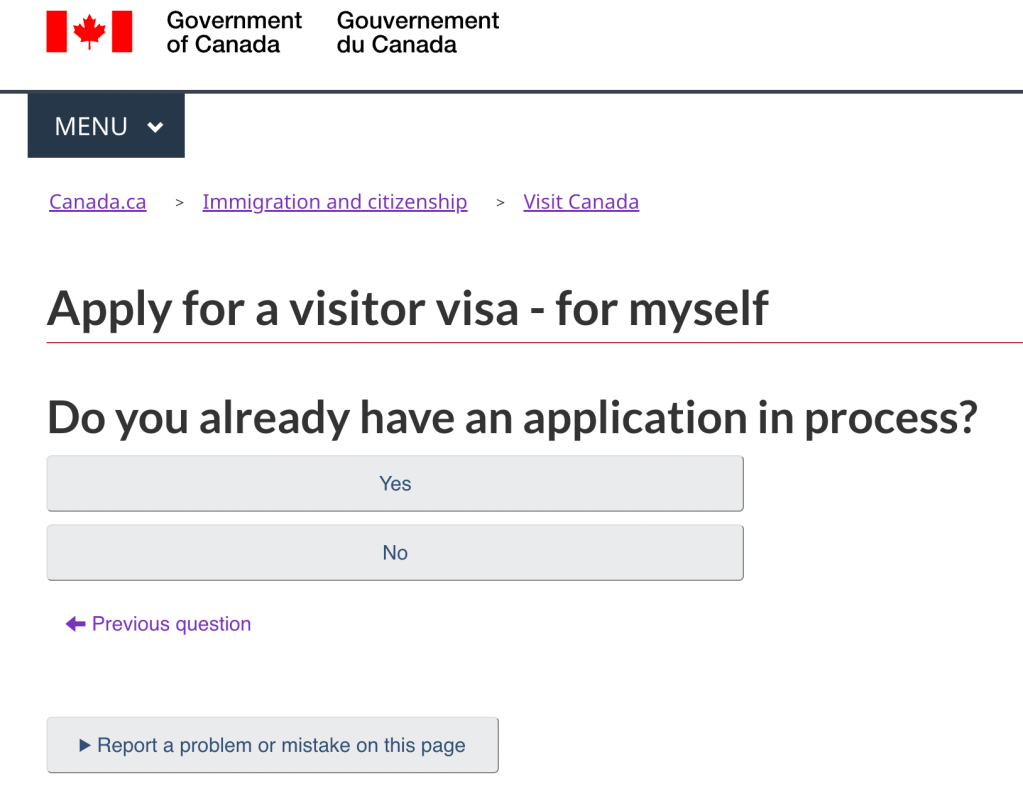 canada visit visa online application