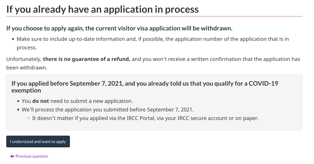 how to follow up visit visa application in canada